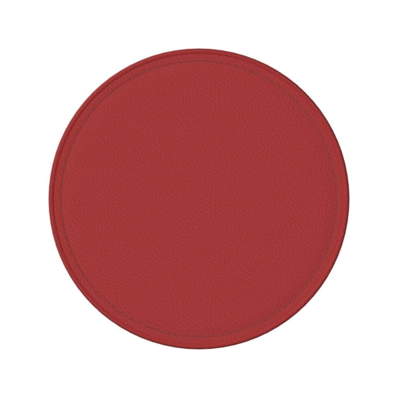 6-Piece Set Of Round Coasters Water-Resistant Leather Double-Sided Non-Slip Design Ideal For Cups Kitchens And Home Decor Perfect Housewarming Gift 3.9-Inch Diameter Red Brown
