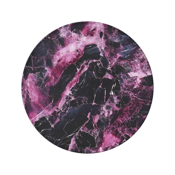 6-Piece Set Of Round Coasters Water-Resistant Leather Double-Sided Non-Slip Design Ideal For Cups Kitchens And Home Decor Perfect Housewarming Gift 3.9-Inch Diameter Darkmagenta Marble_2