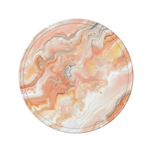 6-Piece Set Of Round Coasters Water-Resistant Leather Double-Sided Non-Slip Design Ideal For Cups Kitchens And Home Decor Perfect Housewarming Gift 3.9-Inch Diameter Peachpuff Marble_3