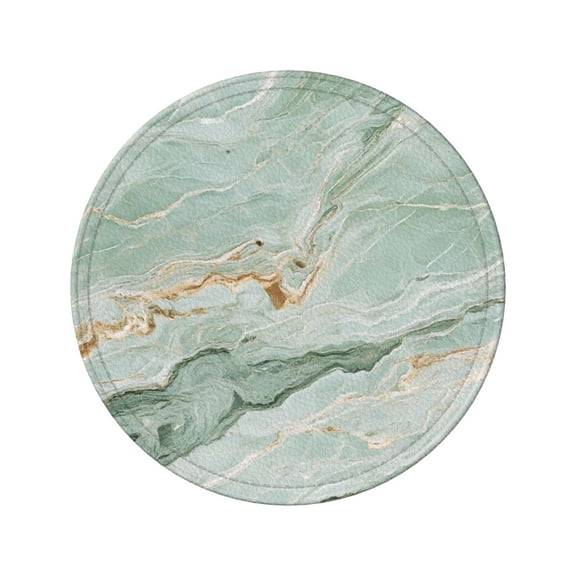 6-Piece Set Of Round Coasters Water-Resistant Leather Double-Sided Non-Slip Design Ideal For Cups Kitchens And Home Decor Perfect Housewarming Gift 3.9-Inch Diameter Lightseagreen Marble_3