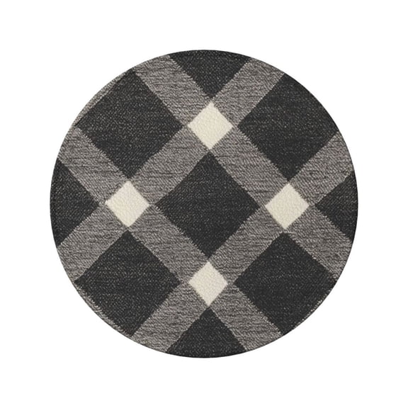 6-Piece Set Of Round Coasters Water-Resistant Leather Double-Sided Non-Slip Design Ideal For Cups Kitchens And Home Decor Perfect Housewarming Gift 3.9-Inch Diameter Argyle Plaid Dimgray_40978_1