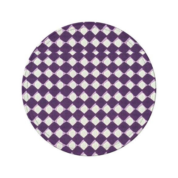 6-Piece Set Of Round Coasters Water-Resistant Leather Double-Sided Non-Slip Design Ideal For Cups Kitchens And Home Decor Perfect Housewarming Gift 3.9-Inch Diameter Violet Retro Houndstooth_2