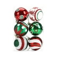 thumbnail image 1 of 6-Piece Shatterproof Christmas Ornaments Set (2.4 Inch) - Plastic Holiday Baubles for Tree/Wreath Decor | Kid-Safe Xmas Bulbs with 5 Designs | Indoor/Outdoor Party Wedding Decorations, 1 of 7