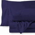 thumbnail image 1 of 6 Piece Sheet Set - 600 Thread Count 100% Egyptian Cotton Sheets - Hotel Luxury Collection Bedding - Fits Mattress Upto 14" Inch Deep Pocket - Navy Blue Solid, Olympic Queen Size., 1 of 7