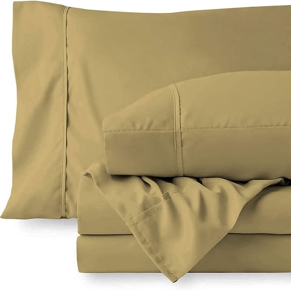 6 Piece Sheet Set - 600 Thread Count 100% Egyptian Cotton Sheets - Hotel Luxury Collection Bedding - Fits Mattress Upto 16" Inch Deep Pocket - Taupe Solid, Twin Size.