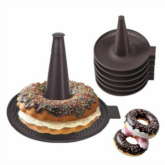 6-Piece Silicone Donut Pan & Bagel Mold Set for Baking - Non-Stick Pastry Molds for Doughnuts,Cakes,Mousse,Easy to Use