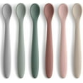 thumbnail image 1 of 6-Piece Silicone Feeding Spoons for First Stage Baby and Infant, Soft-Tip Easy on Gums I Training Spoon | Baby Utensils Feeding Supplies, Dishwasher & Boil-proof, 1 of 7