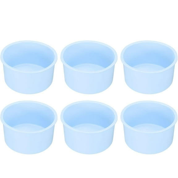 6-Piece Silicone Round Cake Molds - 4"x4"x2.4" Non-Stick Baking Pans for Cupcakes, Cheesecakes, Desserts - Dishwasher Safe, Flexible & Easy Clean