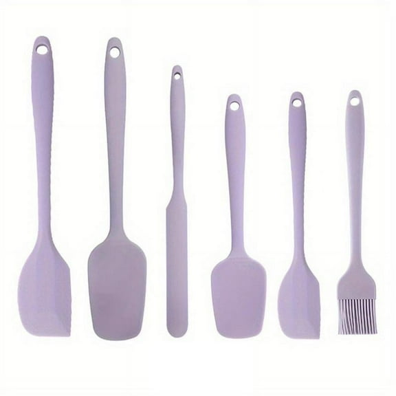 6-Piece Silicone Spatula Set - Heat Resistant to 230°C (446°F), Non-Stick Baking & Mixing Tools - Fully Wrapped Kitchen Utensils for Cooking, Cake Decorating, High-Temperature Safe (Dishwasher Safe)