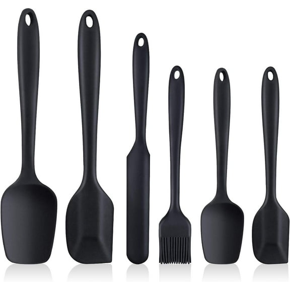 6-Piece Silicone Spatula Set , Non-Stick Cooking & Baking Utensils with Stainless Steel Core, Seamless One-Piece Design for Mixing, Folding, Scraping - Dishwasher Safe, BPA Free , Perfect for Kitchen