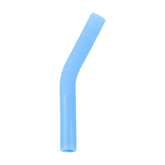 6-Piece Silicone Straw Tips 8mm Outer Diameter Food Grade Rubber Straw Covers Elbow Replacement Tips for Stainless Steel Metal Straws, Light Blue