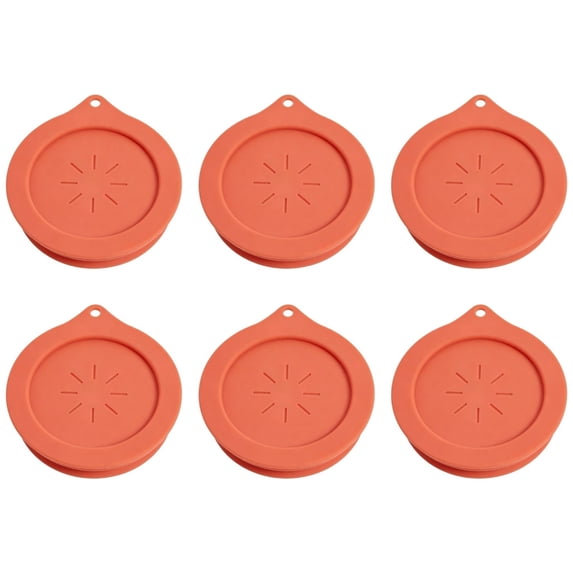 6 Piece Silicone Waterless Fermenting Lid For Wide Mouth Canning Jar ...