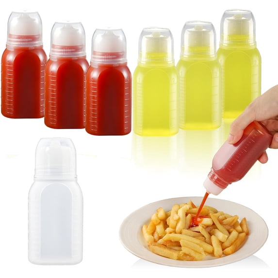 6 Piece Small Condiment Squeeze Bottles Set,Happon 60 ml/2 oz ...