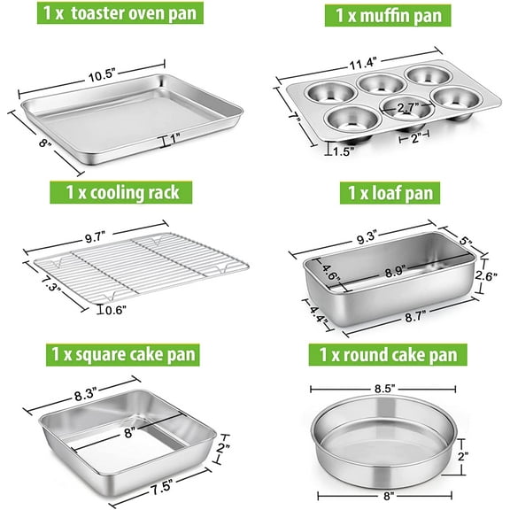 6-Piece Small Toaster Oven Pan Set