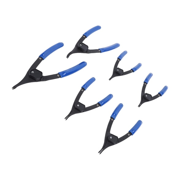 6-Piece Snap Ring Pliers Set 6 inches 8 inches Adjustable Internal External Retaining Circlip Tool Kit with Straight Bent Jaws and Blow Mould Case for Automotive Repair