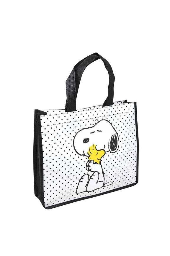 6 Piece Snoopy Medium Eco Friendly Non Woven Tote Bag with Hangtag, 12" x 3" x 10"