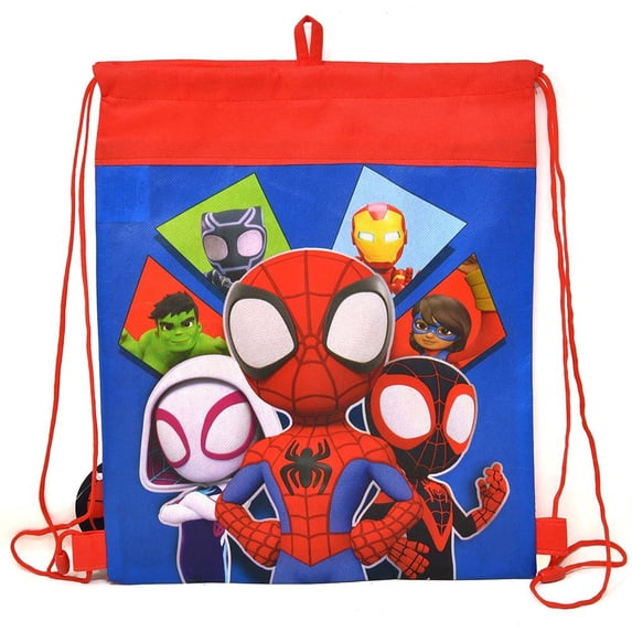 6 Piece Spidey & Friends Non Woven Sling Bag with Hangtag, 11" x 1" x 14"