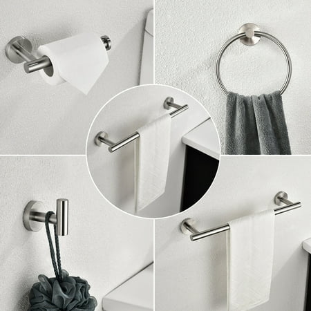 6 Piece Stainless Steel Bathroom Towel Rack Set Wall Mount Silver