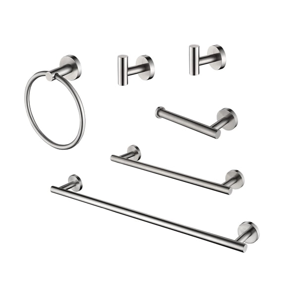 6 - Piece Stainless Steel Bathroom Towel Rack Set Wall Mount