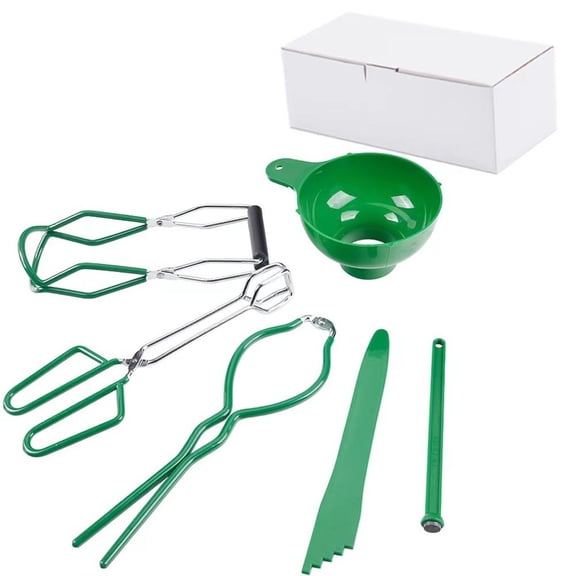 hejhncii 6-Piece Canning Lifter Set with Jar Tongs & Basket - Stainless Steel Kitchen Utensils for Boiling, Preserving, Pickling