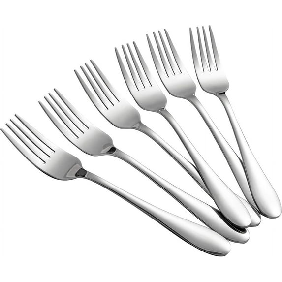 6-Piece Stainless Steel Dessert Forks,Salad Forks Set,6.7-Inch