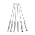 thumbnail image 1 of 6-Piece Stainless Steel Fondue Forks, Fruit Dessert Forks, Long Skewers for Cheese, Chocolate, Marshmallows, Fruit, Grilling, Perfect for Parties & BBQ, 1 of 9