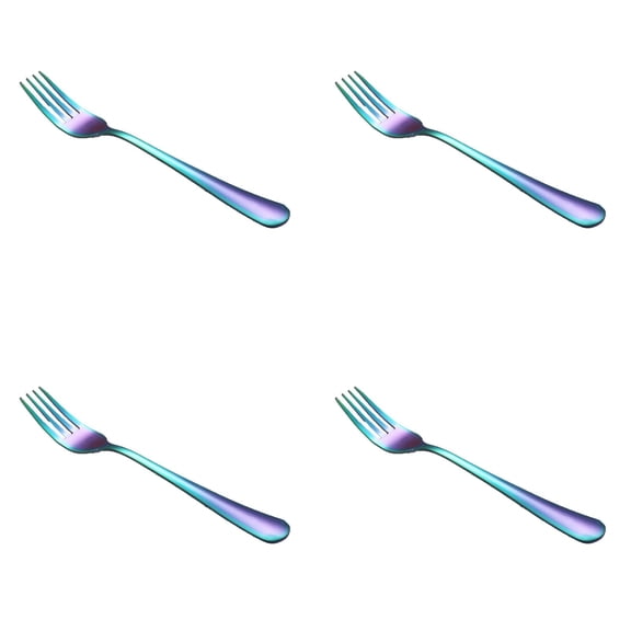 6 Piece Stainless Steel Kitchen Flatware Modern Dessert Forks Service For Colorful Silverware Utensils Cutlery Dishwasher Multicolor