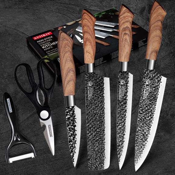 6-Piece Stainless Steel Kitchen Knife Set with Gift Box, Sharp Cooking Knives for Home Kitchen