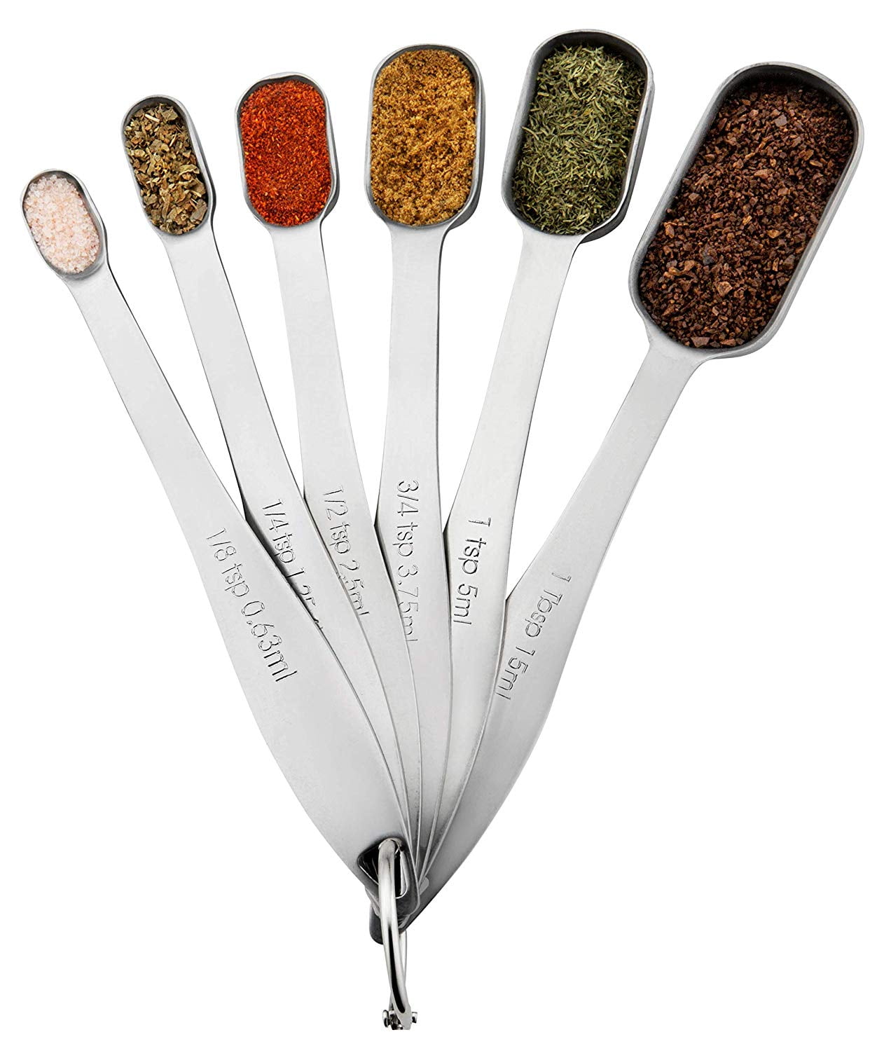 Heavy Duty Stainless Steel Measuring Spoons with Slim Design for Narrow  Spice Jars, 6 Piece Measuring, Teaspoon Measuring Spoon - AliExpress