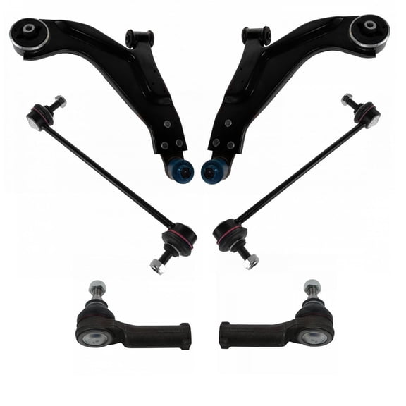 TRQ Front Steering & Suspension Kit Control Arm with Ball Joint Sway Bar Stabilizer Link Tie Rod Fits 2002-2008 Jaguar X-Type