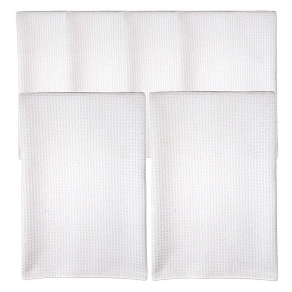 6 Piece Sublimation Embroidery Blanks 100% Polyester Waffle Weave 16" x 24" White Towels Kitchen Bathroom Sports Gym