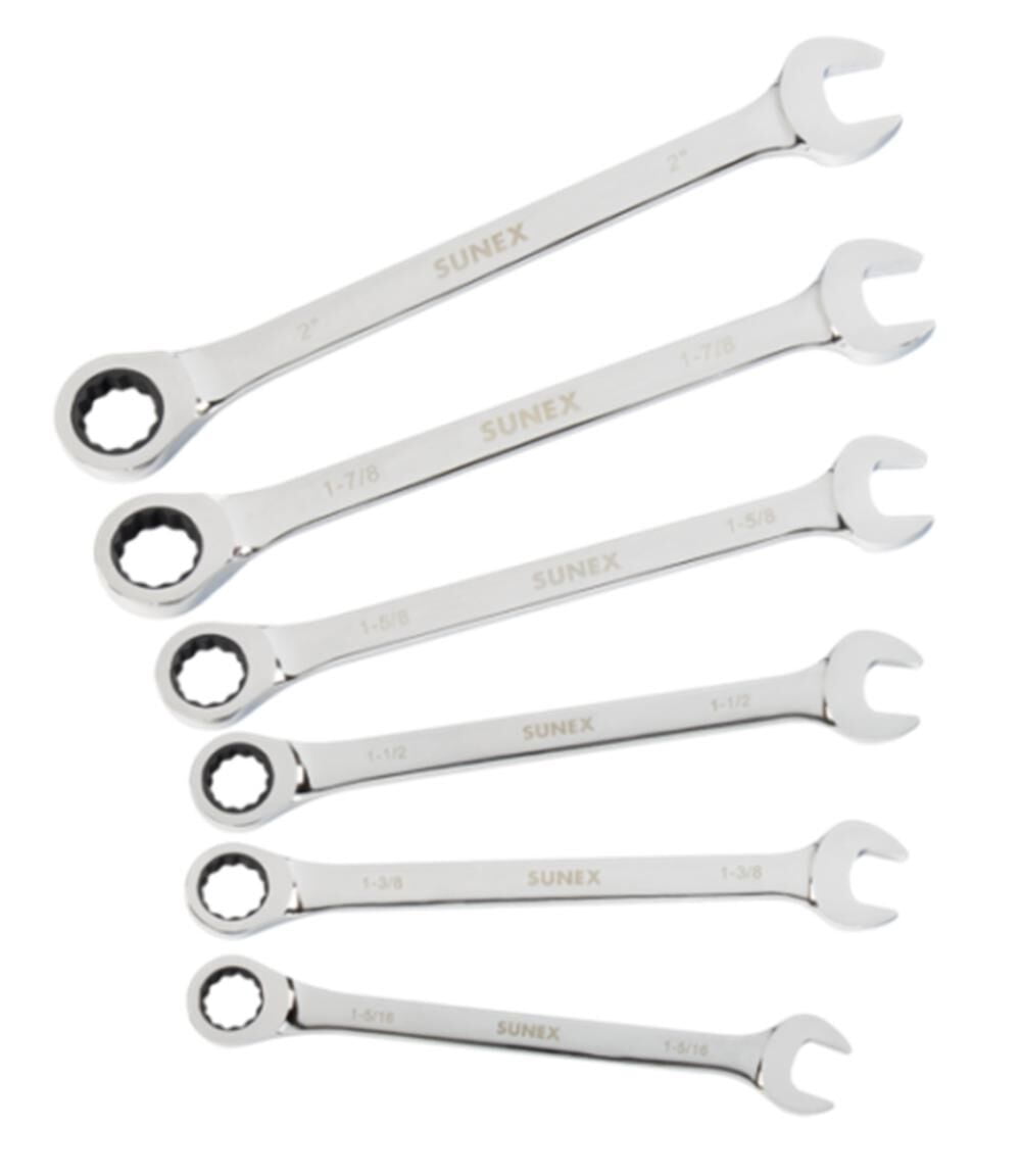6 Piece Super Jumbo Ratcheting Wrench Set
