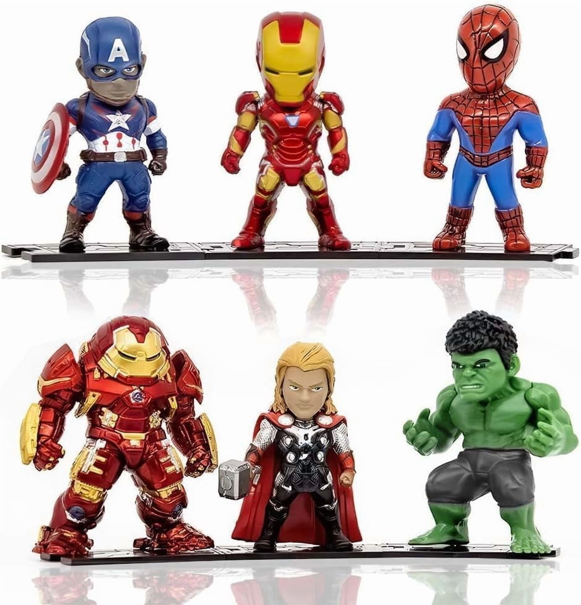 6-Piece Superhero Action Figure Set Collectible PVC Mini Figures for Kids & Fans, Cake Topper Decorations