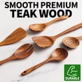 thumbnail image 1 of 6-Piece Teak Wood Cooking Utensil Set Heat-Resistant Non-Stick Safe Spoons & Spatulas for Kitchen, 1 of 6
