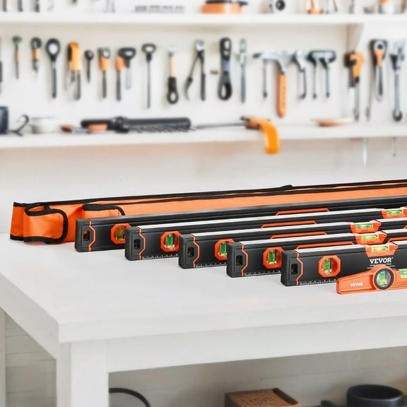 6 Piece Torpedo Level Set 78 48 32 24 16 10 Inch All Magnetic Aluminum Alloy Box Leveler with Bubble Vials for 45 90 180 Degree Shock Resistance SAE and Metric Scale