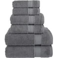 thumbnail image 1 of 6 Piece Towel Set, 2 Bath Towels 2 Hand Towels 2 Washcloths, 100% Turkish Cotton Towels for Bathroom, Grey, 1 of 7