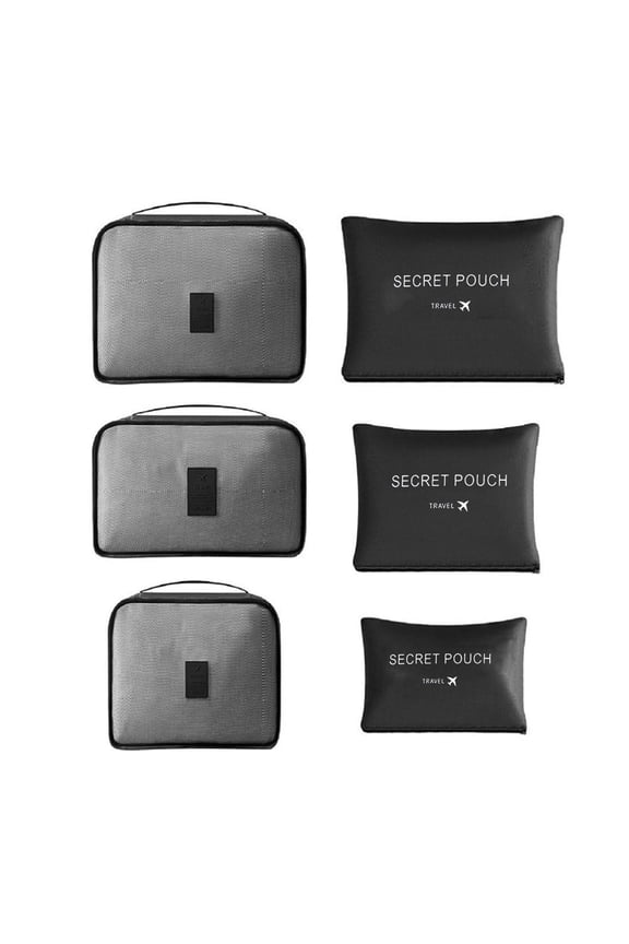 6 Piece Travel Luggage Organizers Set - Packing Cubes for Clothes, Shoes & Toiletries - Durable Dacron Suitcase Bags for Efficient Travel & Storage