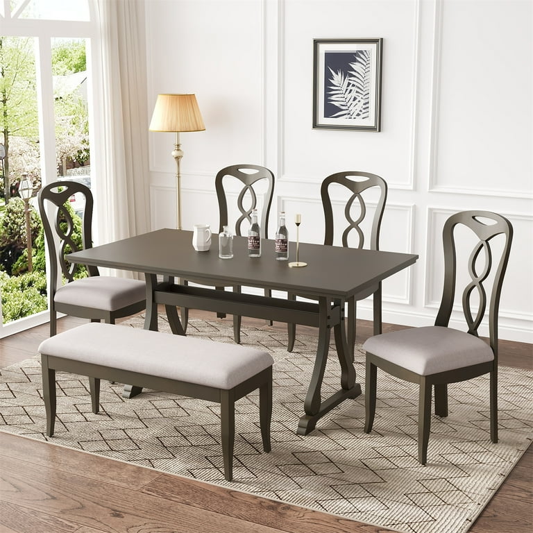 Trestle dining table set sale