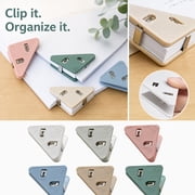 6 Piece Triangle Binder Clips Set for Paper Document and File Organization Metal Spring Clamp Clips for Office School Home Use