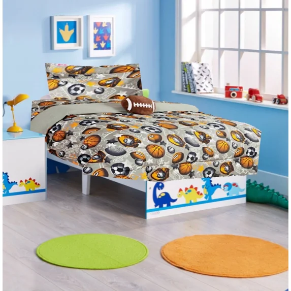 6-Piece Twin Sport Football Bedding Comforter and Sheet Set for Teens