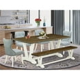 thumbnail image 1 of 6 Piece V-Style Dining Table Set - Linen White, 1 of 1