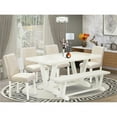 thumbnail image 1 of 6 Piece V-Style Kitchen Dining Room Set - Light Beige & Linen White, 1 of 1