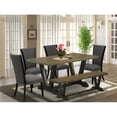 thumbnail image 1 of 6 Piece V-Style Mid Century Dining Set - Black, 1 of 1