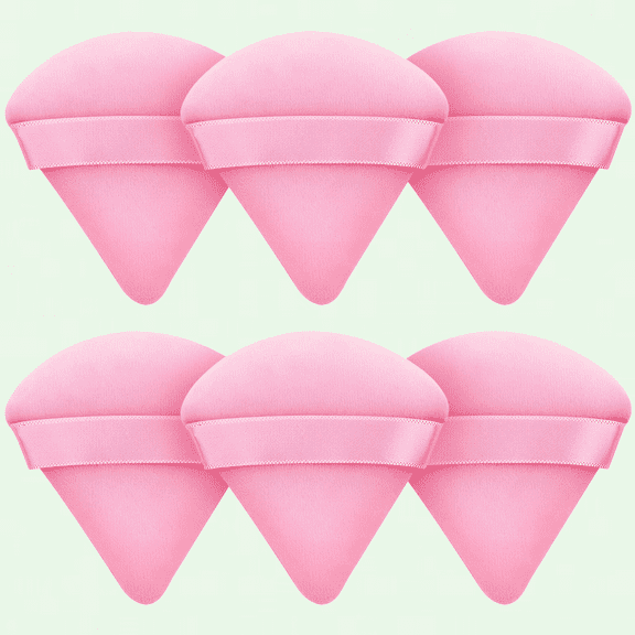 6-Piece Velour Makeup Puff Set for Flawless Makeup Application (Pink)