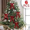 thumbnail image 1 of 6-Piece Velvet Christmas Tree Bow Decoration Set, Luxurious Soft Bows for Wreath and Tree Decorating, Easy to Attach Design for Holiday Home Decor and Gift Embellishment （Red）, 1 of 7