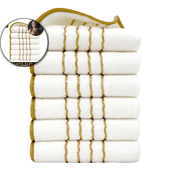 6-Piece Velvet Spa Towel Set – Soft, Highly Absorbent Bath Towels for Bathroom, Gym & Home – 27"x13" Face & Body Towels