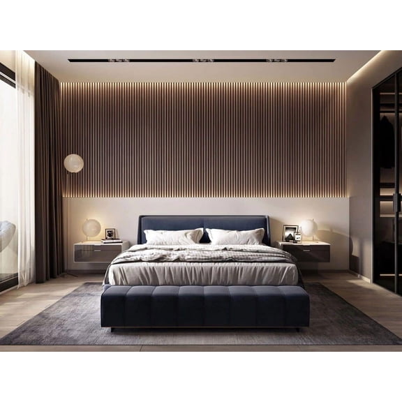 6 Piece Walnut Decorative 3D Wall Panel for Inerior Wall Decor - 86.5"x 36"