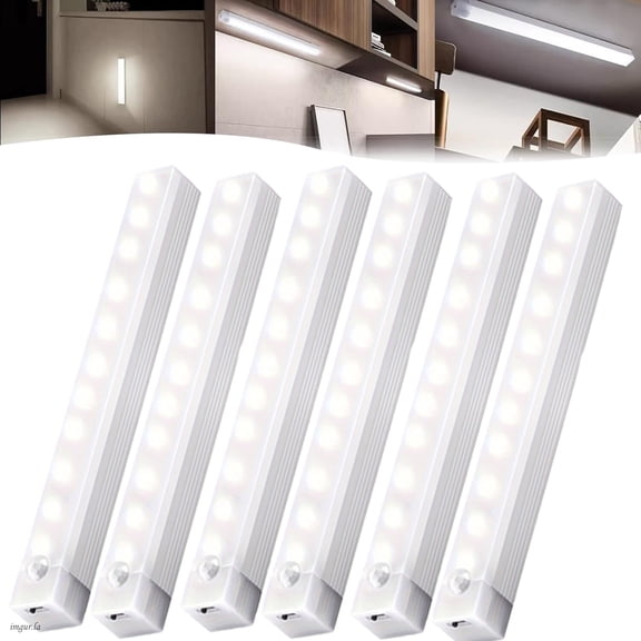 6-Piece Wardrobe Light Set, 12-inch Rechargeable Closet Light, Ideal for Back-to-School Season, Bedrooms, Kitchens, Classrooms, and Desks