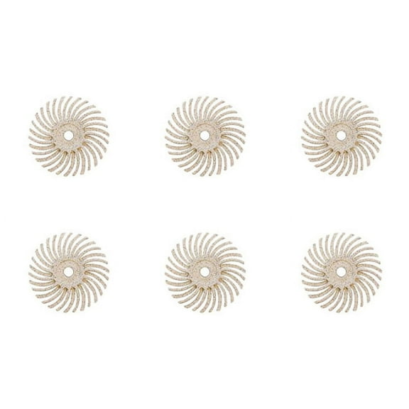 6-Piece White 3M Micron Radial Discs 9/16", 120 Grit Metal Jewelry Polishing Finish Rotary Tools - POL-0055