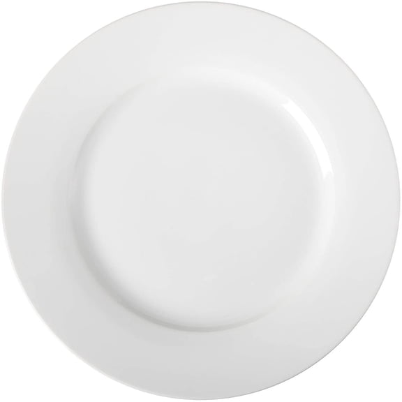 6-Piece White Dinner Plate Set, Microwave and Dishwasher Safe, 10.5-Inch Durable Ceramic Plates for Everyday Use